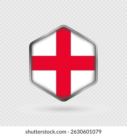England flag icon in hexagon shape.