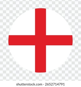 "England Flag Icon with Red Cross in Circular Design"