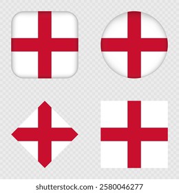 England Flag Icons Pack. Vector illustration.