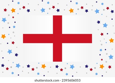 England Flag Independence Day Celebration With Stars