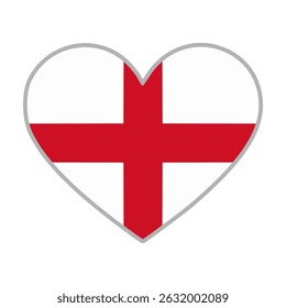 England flag. England love flag. England flag in heart shape. Love symbol. Vector illustration