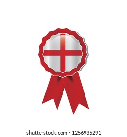 England flag medal vector design.  Realistic 3D red color