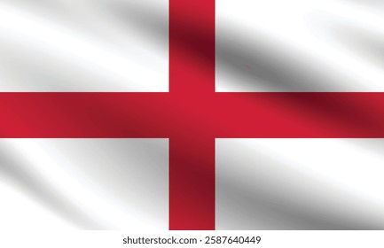 England flag official colors and proportion digital vector illustration. Waving flag.