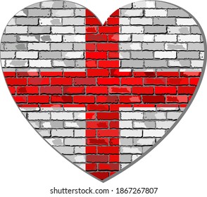 England flag on a brick wall in heart shape - Illustration,
Abstract grunge English flag
