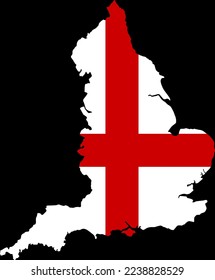 England flag on map on transparent  background