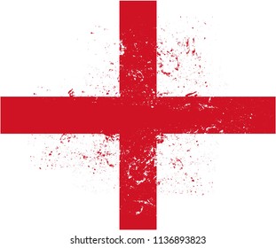 England Flag Paint Grunge Vector Background