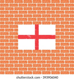 England flag painted on a brick wall background,Vector illustration.