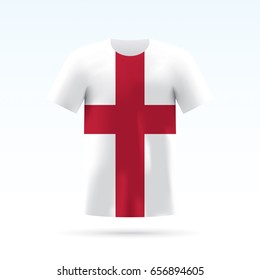 England flag printed on a T-shirt. Vector shirt template, isolated on a white background. 