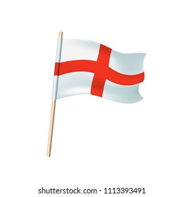 England flag, red cross on white background. Vector illustration
