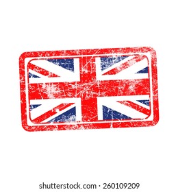 england flag red grunge rubber stamp vector illustration