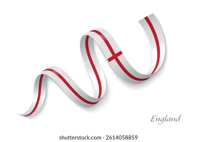 England flag ribbon waving national colors, symbolizing pride, unity and national identity