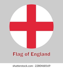 England flag round button icon on white background