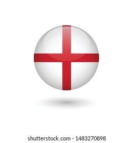England flag - round glossy button, Vector image and icon