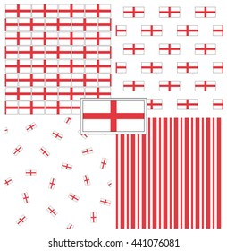England flag seamless pattern set.