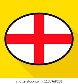 England flag speech bubble, social media communication sign, flat business oval icon.