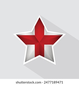 England Flag Star Shape Icon