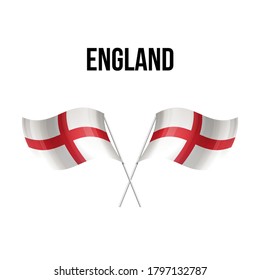 England Flaggenstaatsymbol einzeln auf nationalem Hintergrund. Grußkarte National Independence Day des Teils des Vereinigten Königreichs. Illustrationsbanner mit realistischer Staatsflagge.