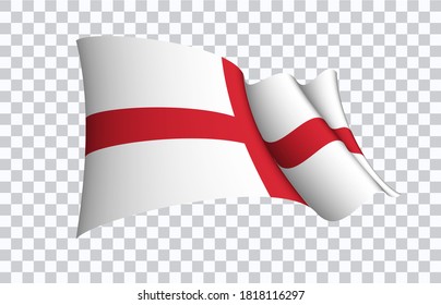 England flag state symbol isolated on background national banner. Greeting card National Independence Day of the part of the United Kingdom. Illustration banner with realistic state flag.