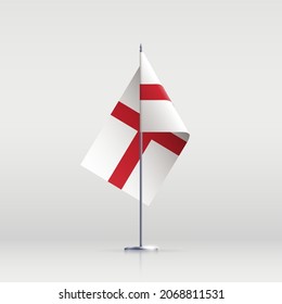 England flag state symbol isolated on background national banner. Greeting card National Independence Day of the part of the United Kingdom. Illustration banner with realistic state flag.