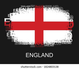 England Flag in Typography design.Grunge and Abstract vector illustration.eps10