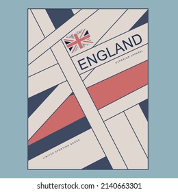 England Flag Typography. T Shirt Graphics.