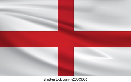 Vektor Stok England Waving Flag Vector Editable Tanpa Royalti Shutterstock