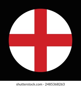 England Flag Vektorgrafik Icon Design. England Circle Flag. Die Flagge der Runde England.
