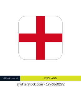 England Flag Vector Stock Illustration Design Template. Rounded Square Shape.