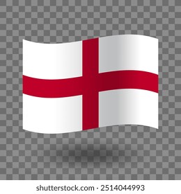 England flag vector. England wavy flag isolated transparent background. National flag of England symbol icon. EPS 10