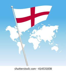 England Flag. waving flag