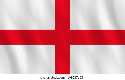 England flag with waving effect, official proportion.