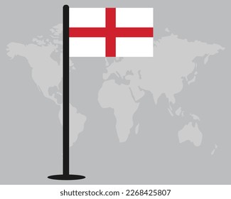 England flag with world map silhouette in background vector design.