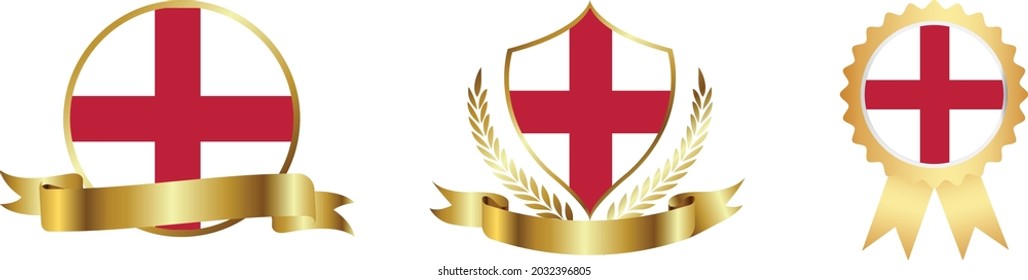 England flags. Symbols of countries map