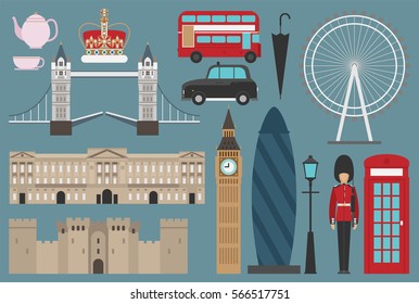 England flat illustration, vector, united kingdom, uk, london, europe, symbol