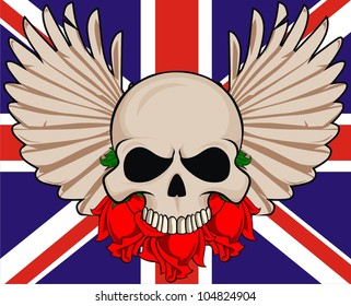 England flower wing skull