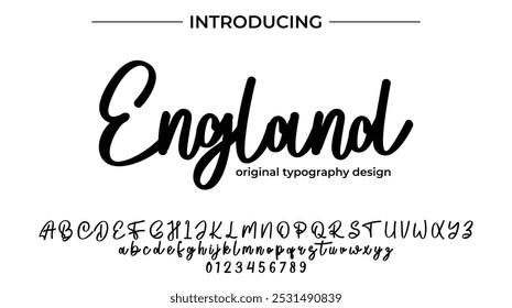England Font Stylish brush painted an uppercase vector letters, alphabet, typeface