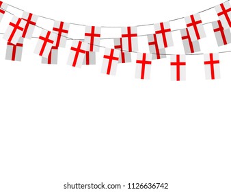 England garland flag on white background