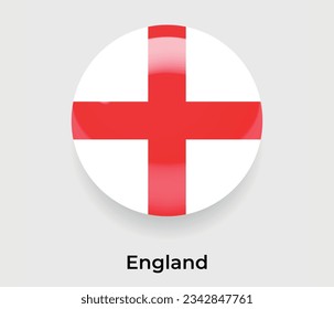 England glänzende nationale Flaggenblase rund Form Symbol Vektorgrafik Glas