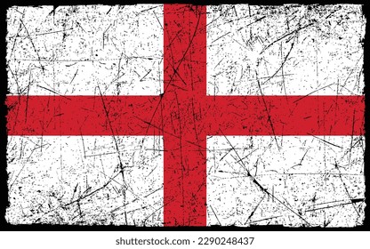 England grunge, old, scratched style flag