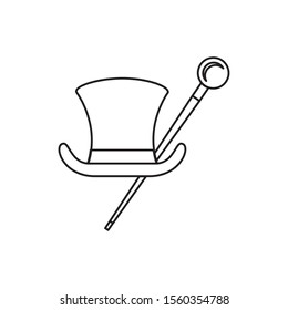 england hat and cane gentleman accessories vector illustration design