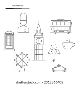 England Icon Set Vector Design. svg