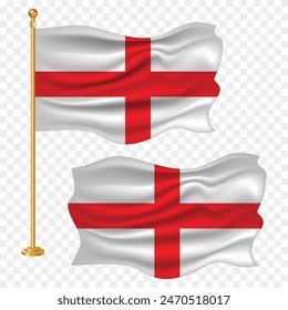 england independence day with national flag waving fabric illustration png element with pole emoji and clipart transparent background