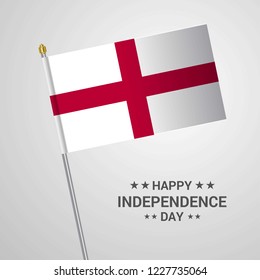 England Independence day typographic design with flag vector