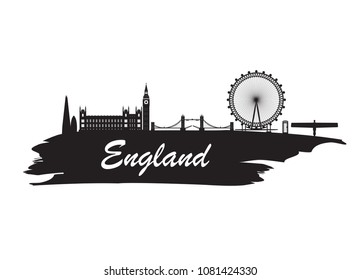 England Landmark Global Travel And Journey paper background. Vector Design Template.used for your advertisement, book, banner, template, travel business or presentation.