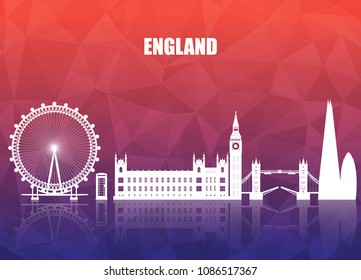 England Landmark Global Travel And Journey paper background. Vector Design Template.used for your advertisement, book, banner, template, travel business or presentation.