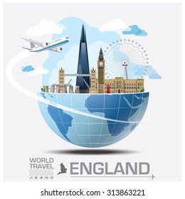 England Landmark Global Travel And Journey Infographic Vector Design Template