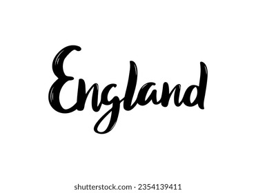 England Lettering. Handwritten Country name. Vector design template.