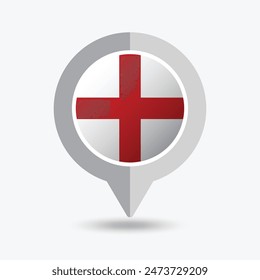Inglaterra Locación Pin Icon Ilustración vectorial
