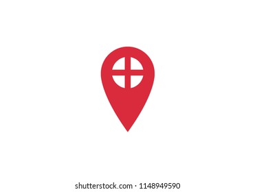England location pin navigation map symbol label