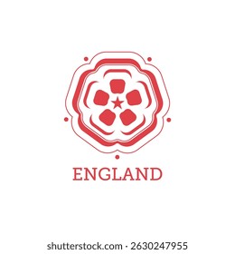 England Logo Design with Abstract Floral Emblem